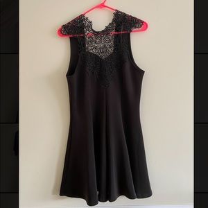 Black Crochet Turtle Neck Dress